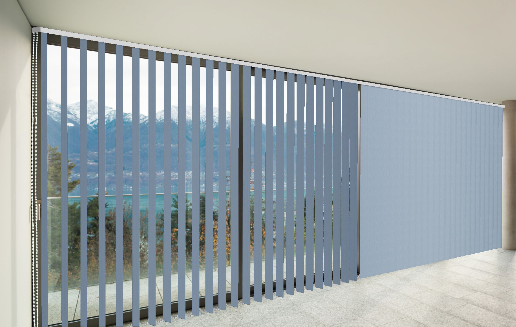 CORTINAS DE LAMAS VERTICALES TRASLÚCIDO MIAMI COLOR AZUL CERULEO