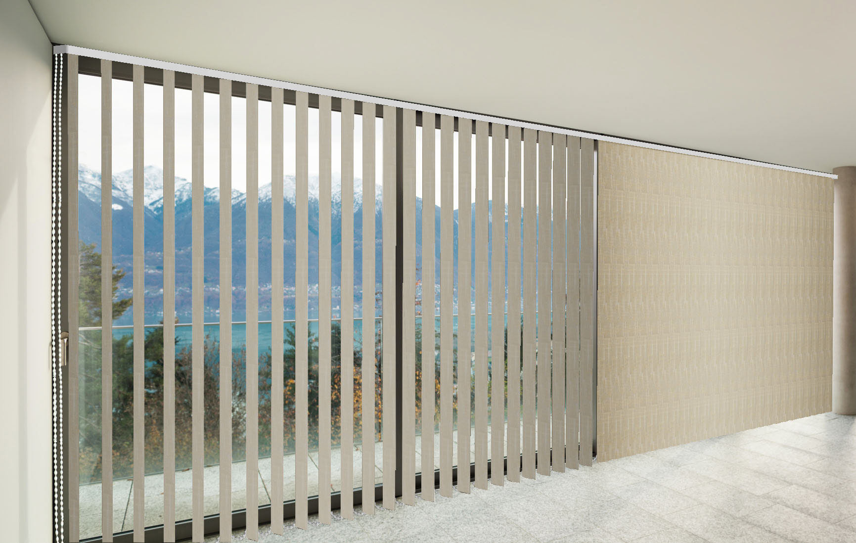 CORTINAS VERTICALES TRASLÚCIDO SHANTUNG COLOR OCRE CORTINARTE