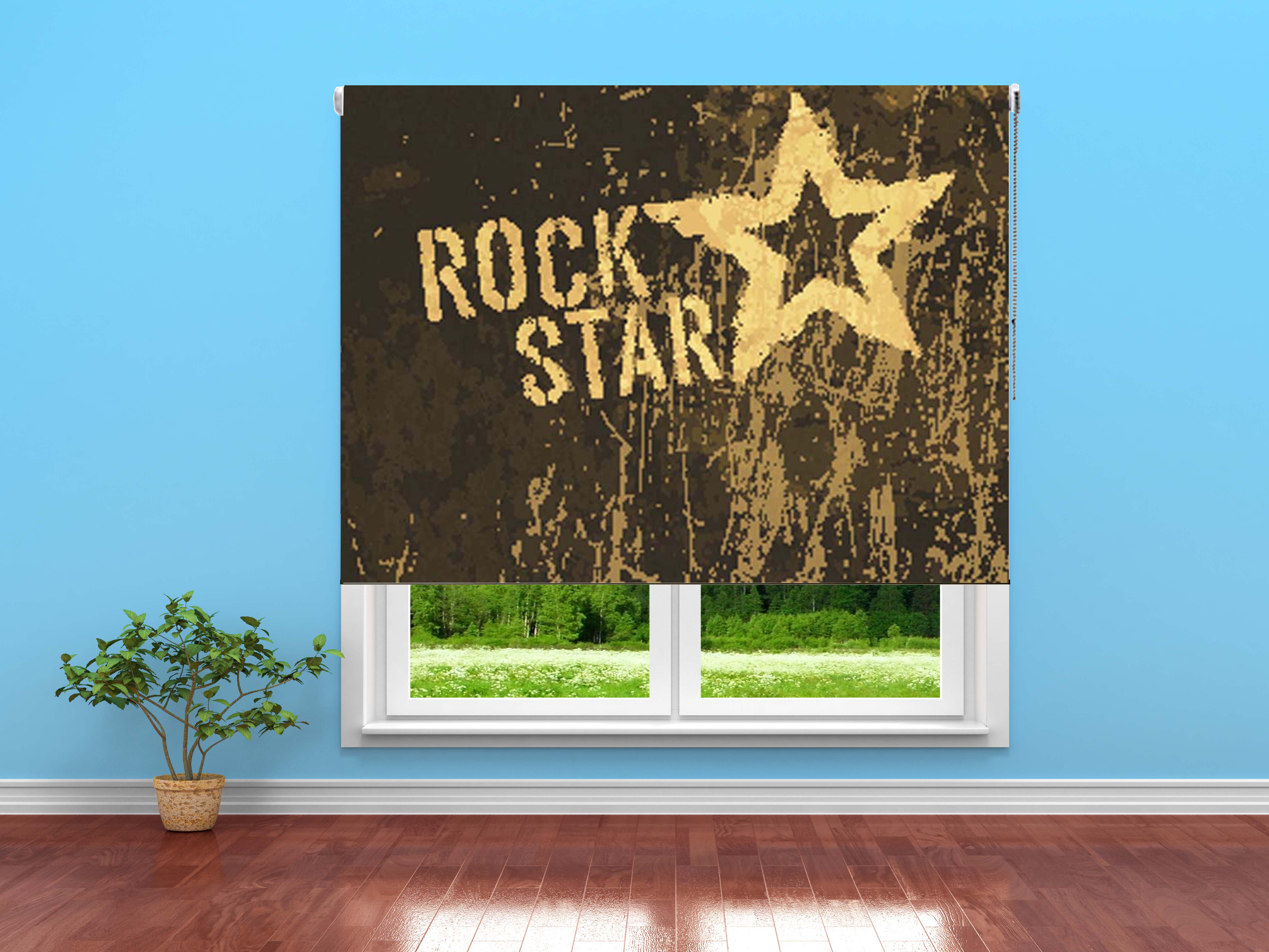 ESTORES ENROLLABLES DE IMPRESIÓN DIGITAL JUVENILES ROCK STAR CORTINARTE