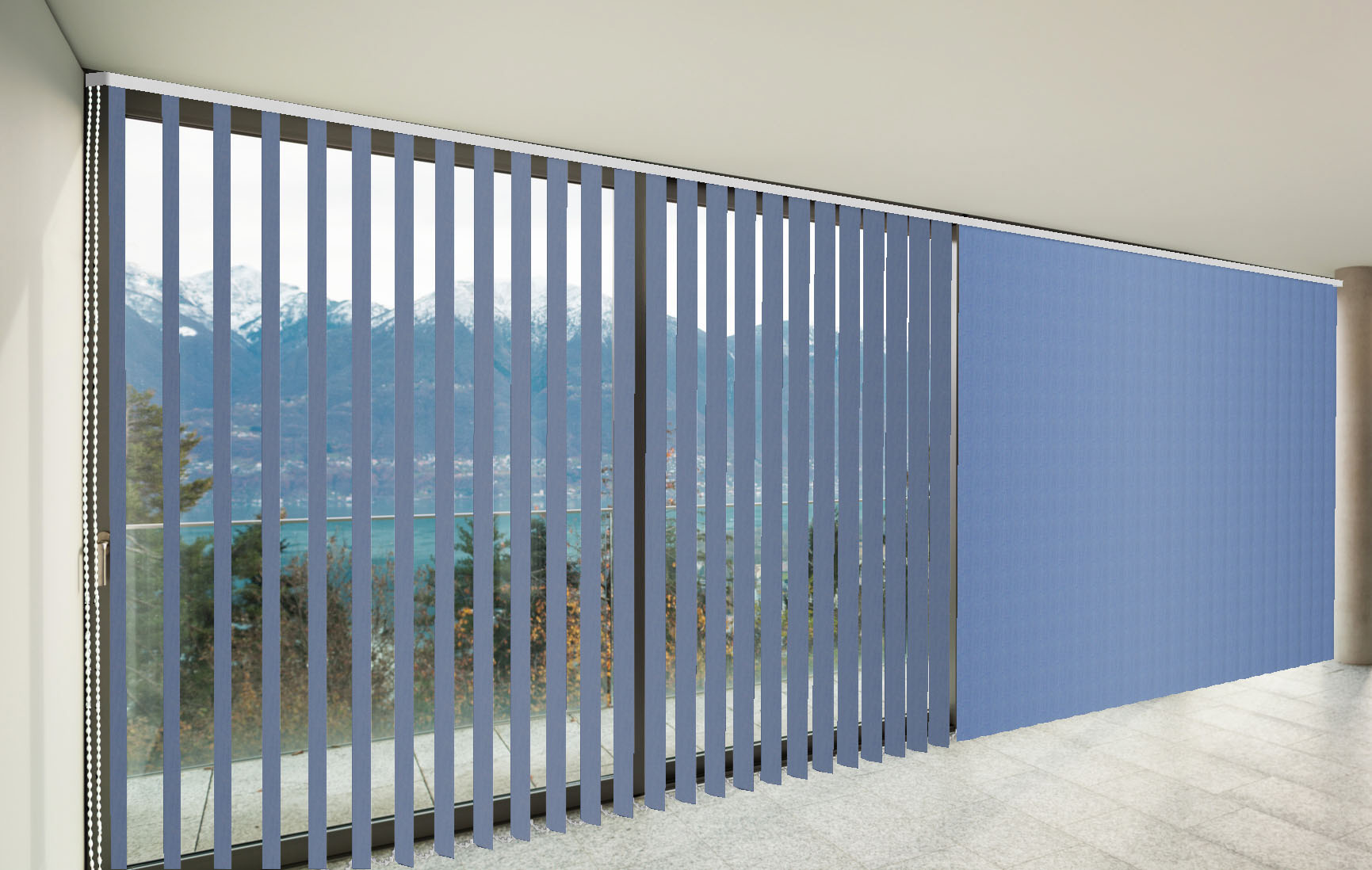 CORTINAS DE LAMAS VERTICALES TRASLÚCIDO MIAMI COLOR AZUL