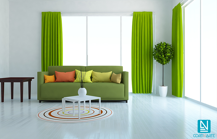 CORTINAS DECORATIVAS LONETA AMON VERDE LORO CORTINARTE