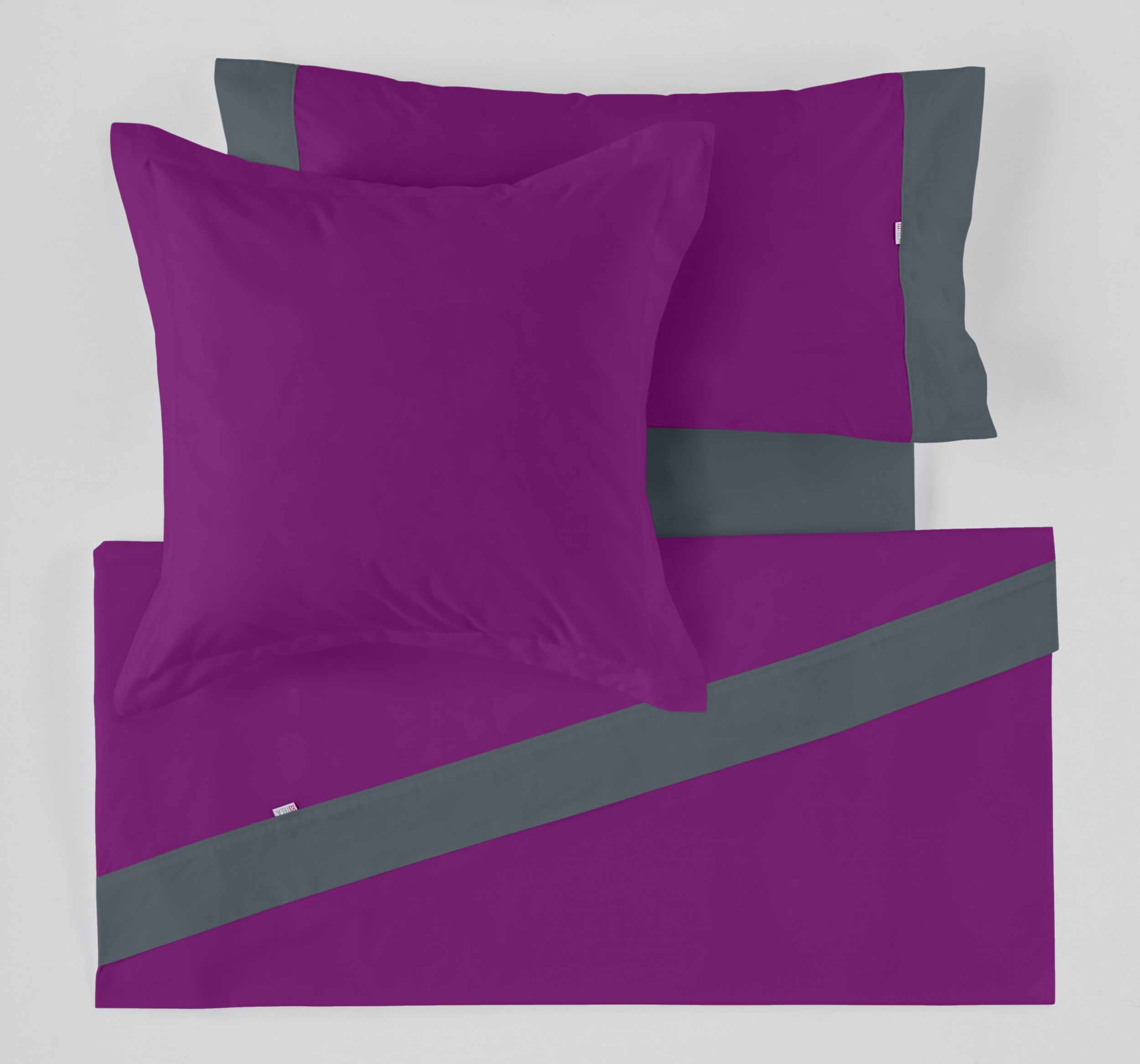 JUEGO DE SÁBANAS APLIQUE MINIATURA COLOR MORADO-GRIS 2