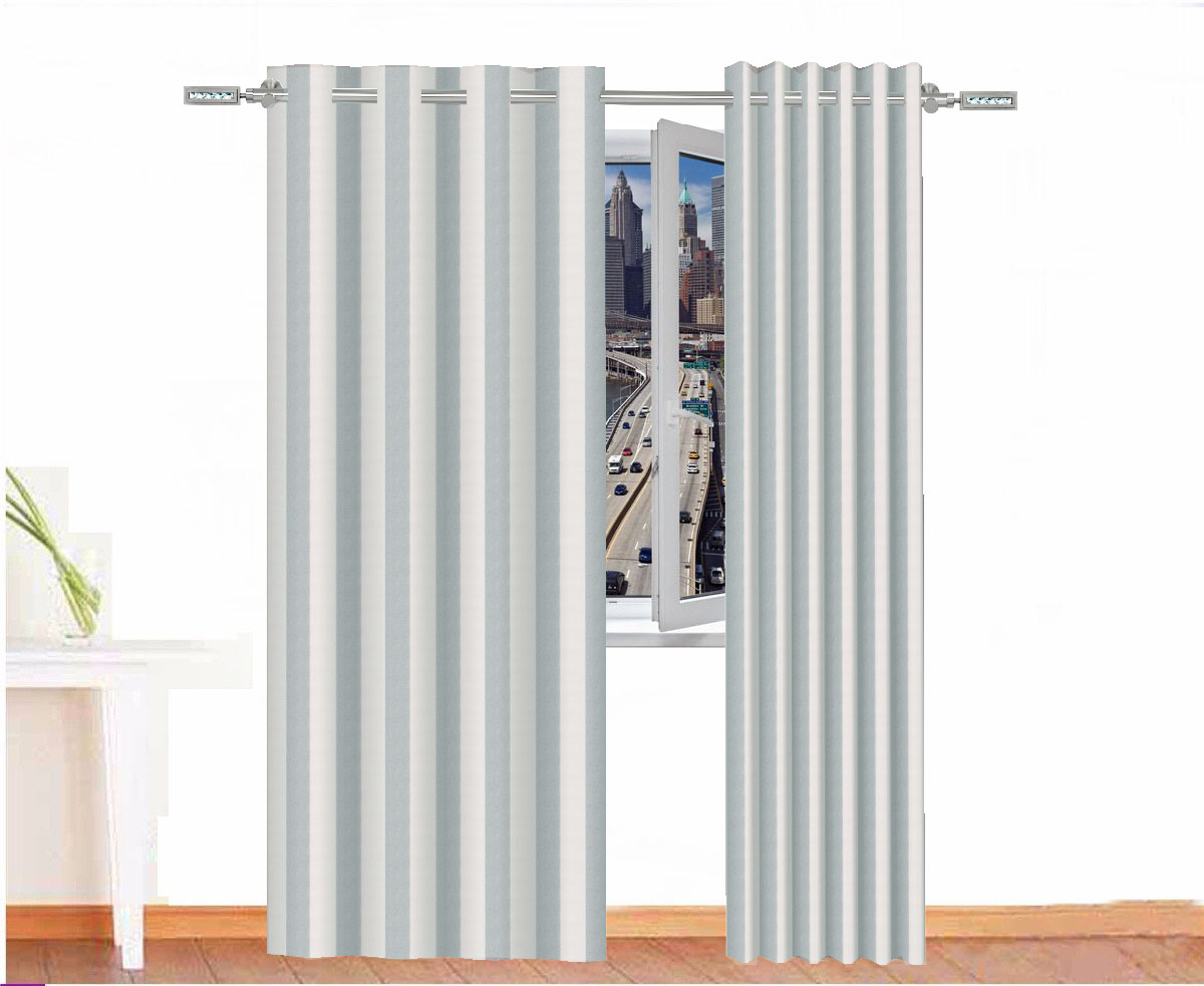 CORTINA DECORATIVA THOR COLOR BLANCO NAVAJO AZUL