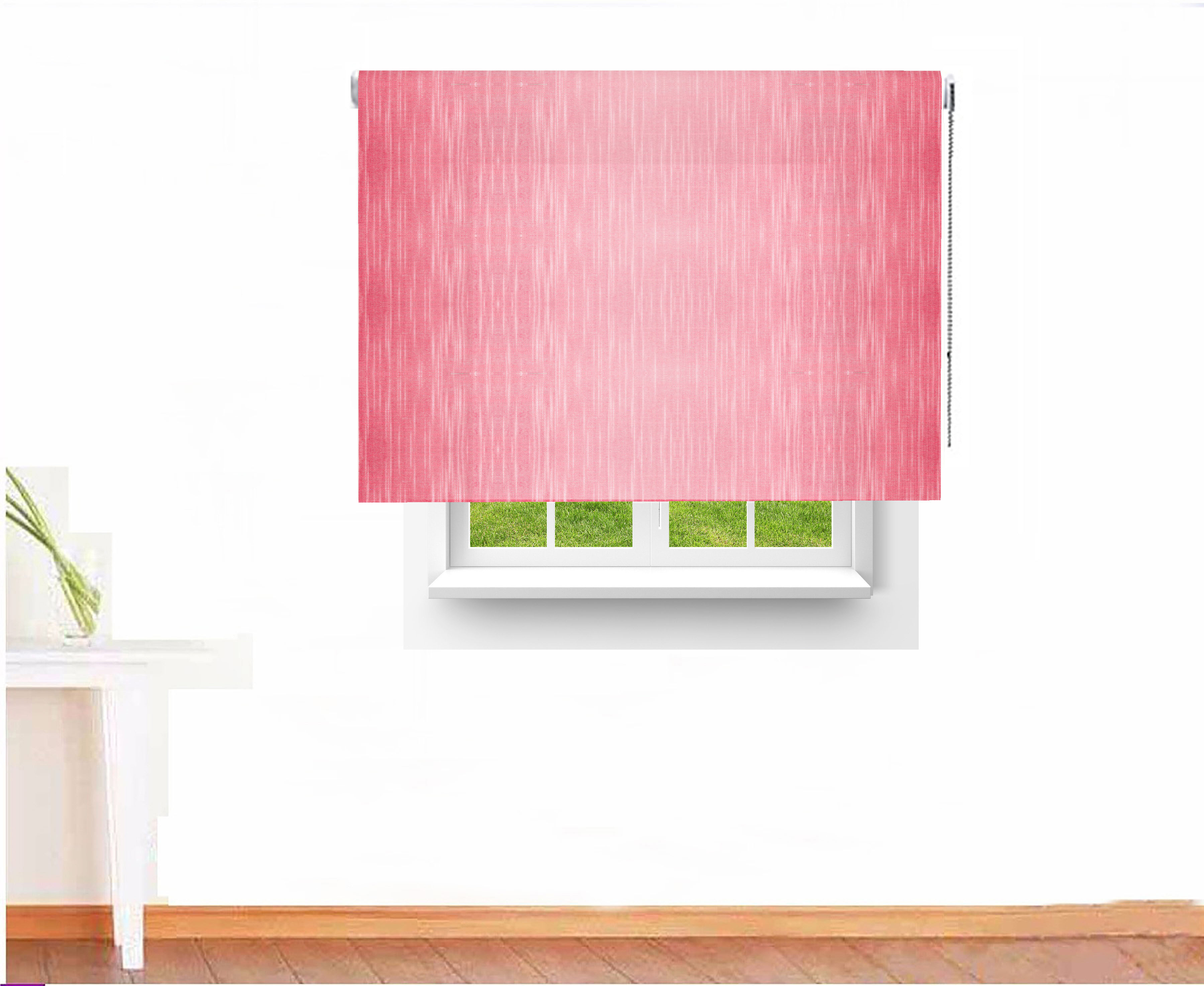 ESTOR ENROLLABLE TRASLÚCIDO SHANTUNG COLOR ROSA PASTEL