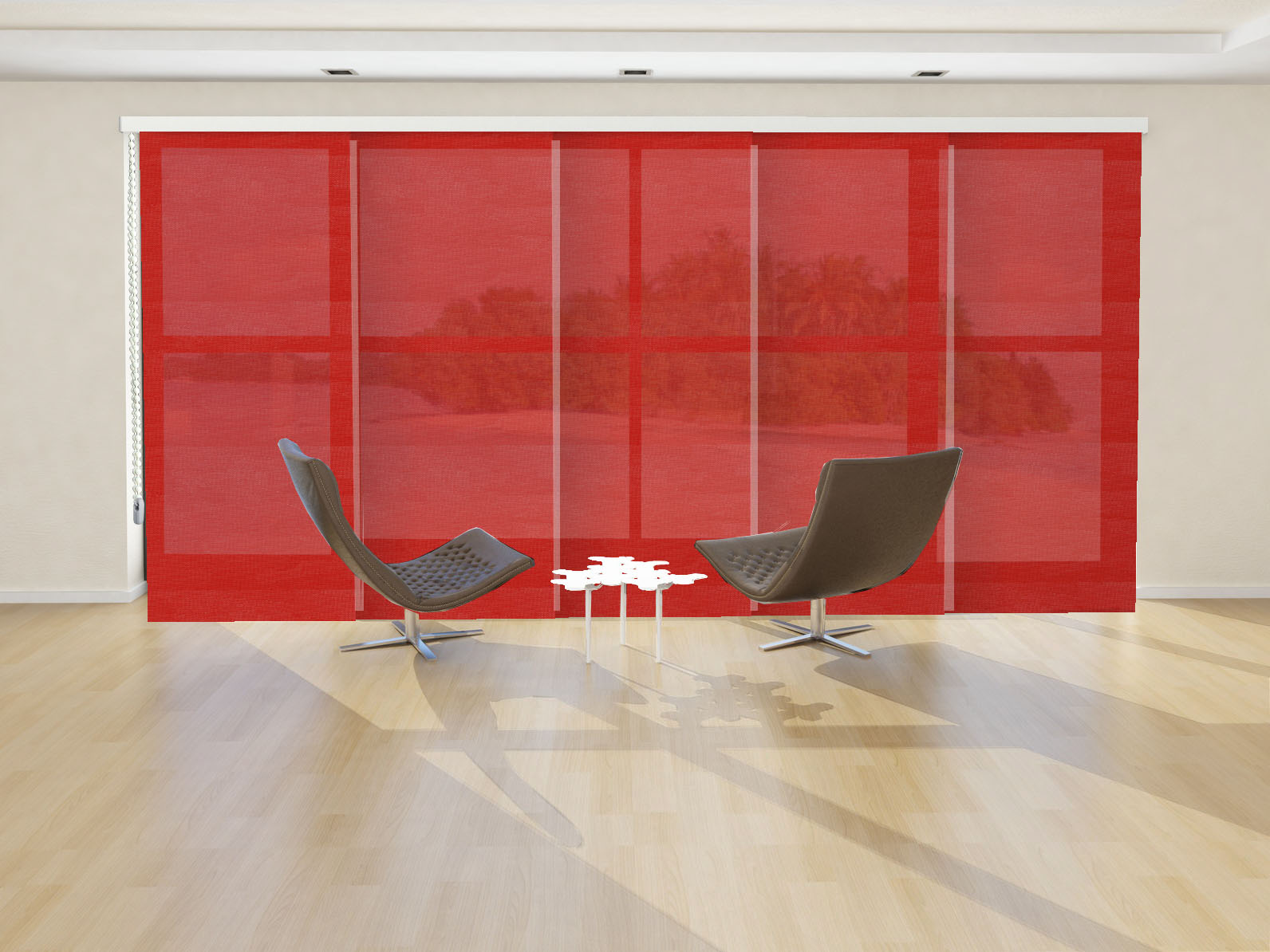 PANEL JAPONÉS SCREEN CRISTAL IGNÍFUGO COLOR ROJO
