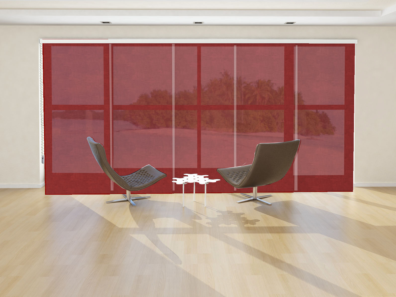PANEL JAPONÉS VISILLO ISIS LINO ROJO HIBISCO