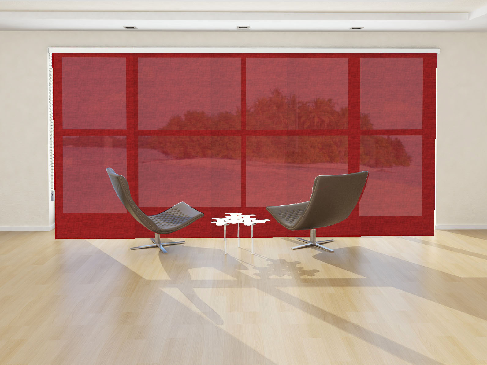 PANEL JAPONÉS VISILLO OSIRIS LINO ROJO HIBISCO