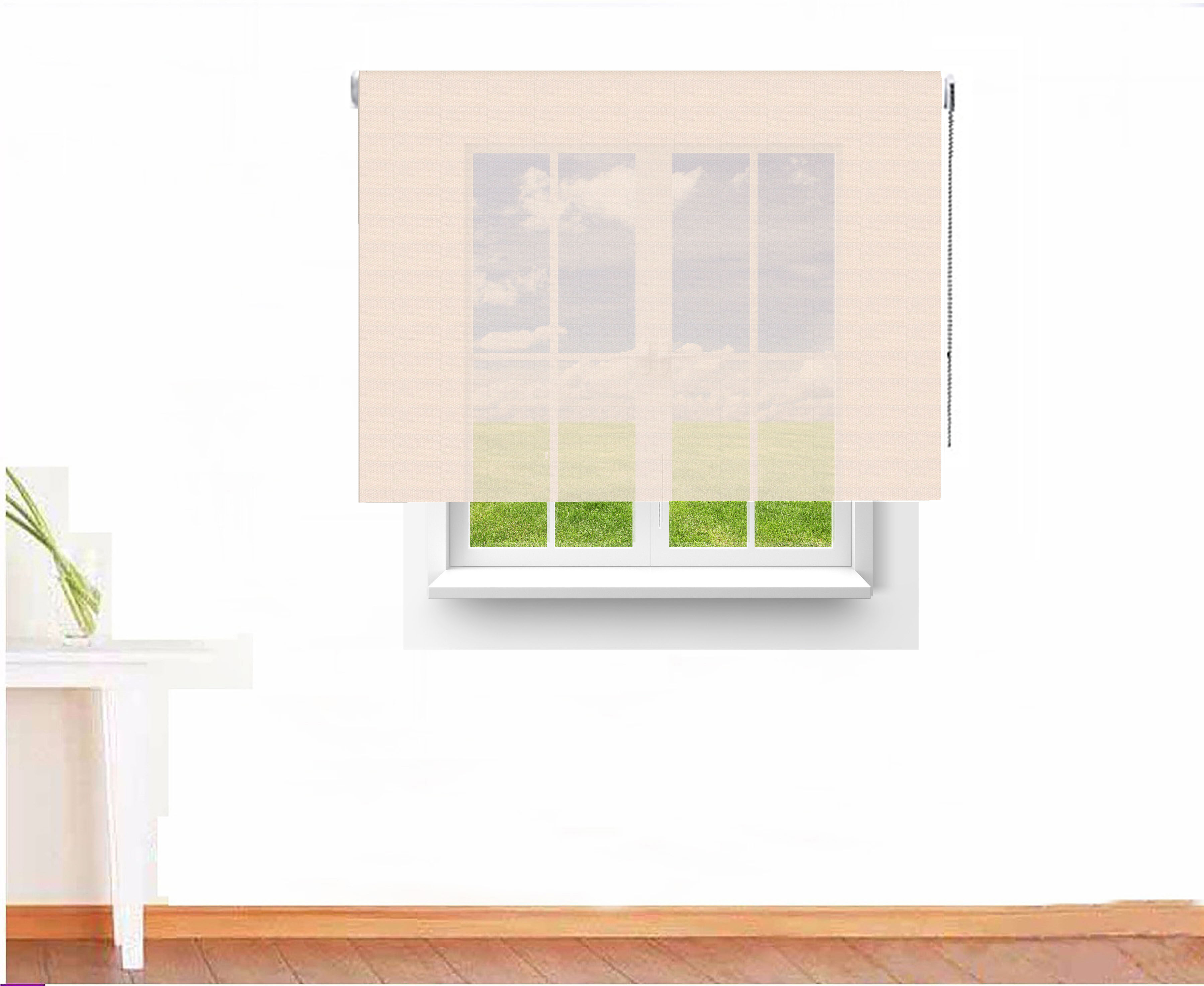 ESTOR ENROLLABLE SCREEN DIAMANTE IGNÍFUGO COLOR BLANCO LINO