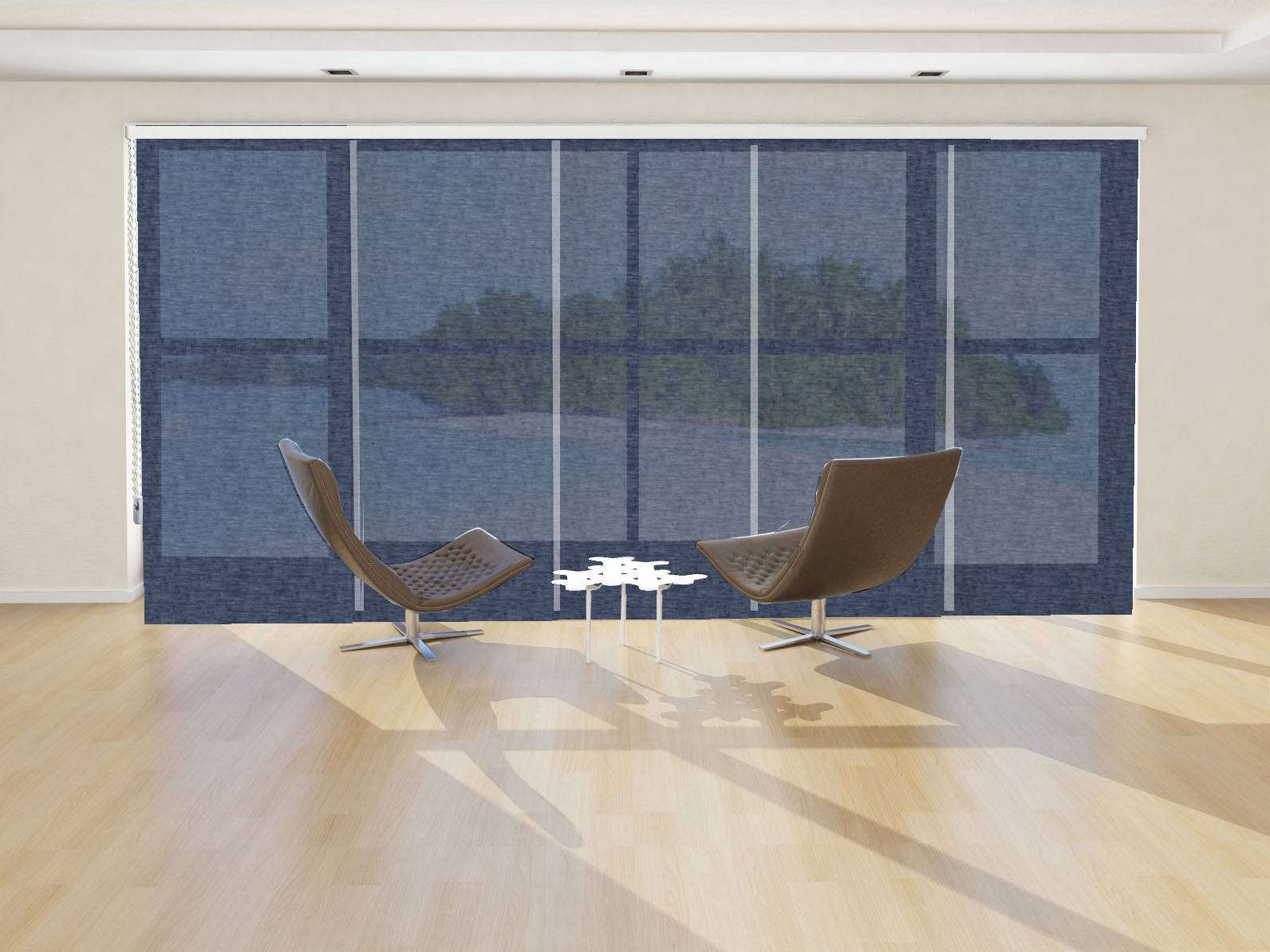 PANEL JAPONÉS VISILLO ISIS LINO AZUL RIVIERA