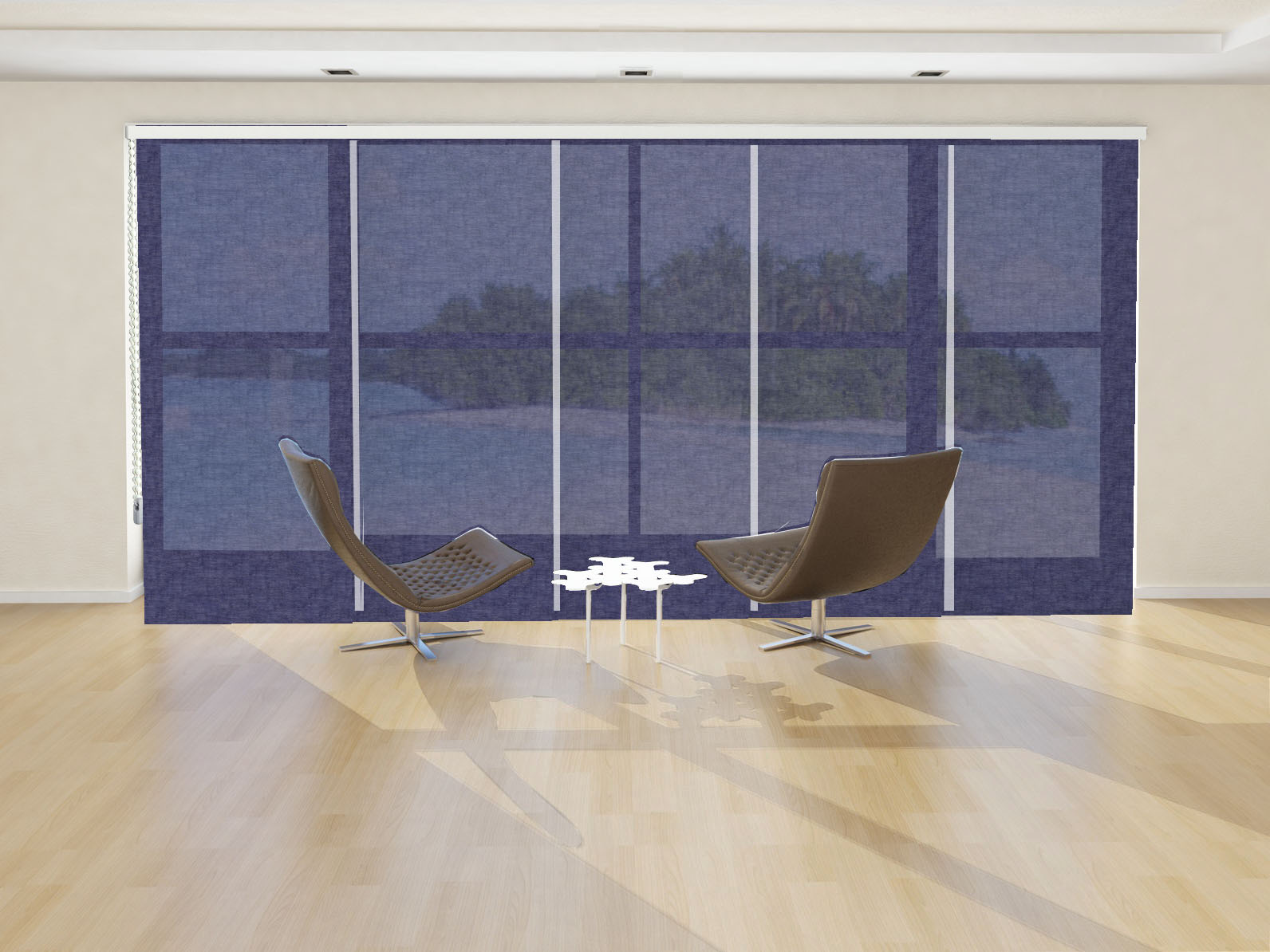 PANEL JAPONÉS VISILLO OSIRIS LINO AZUL RIVIERA