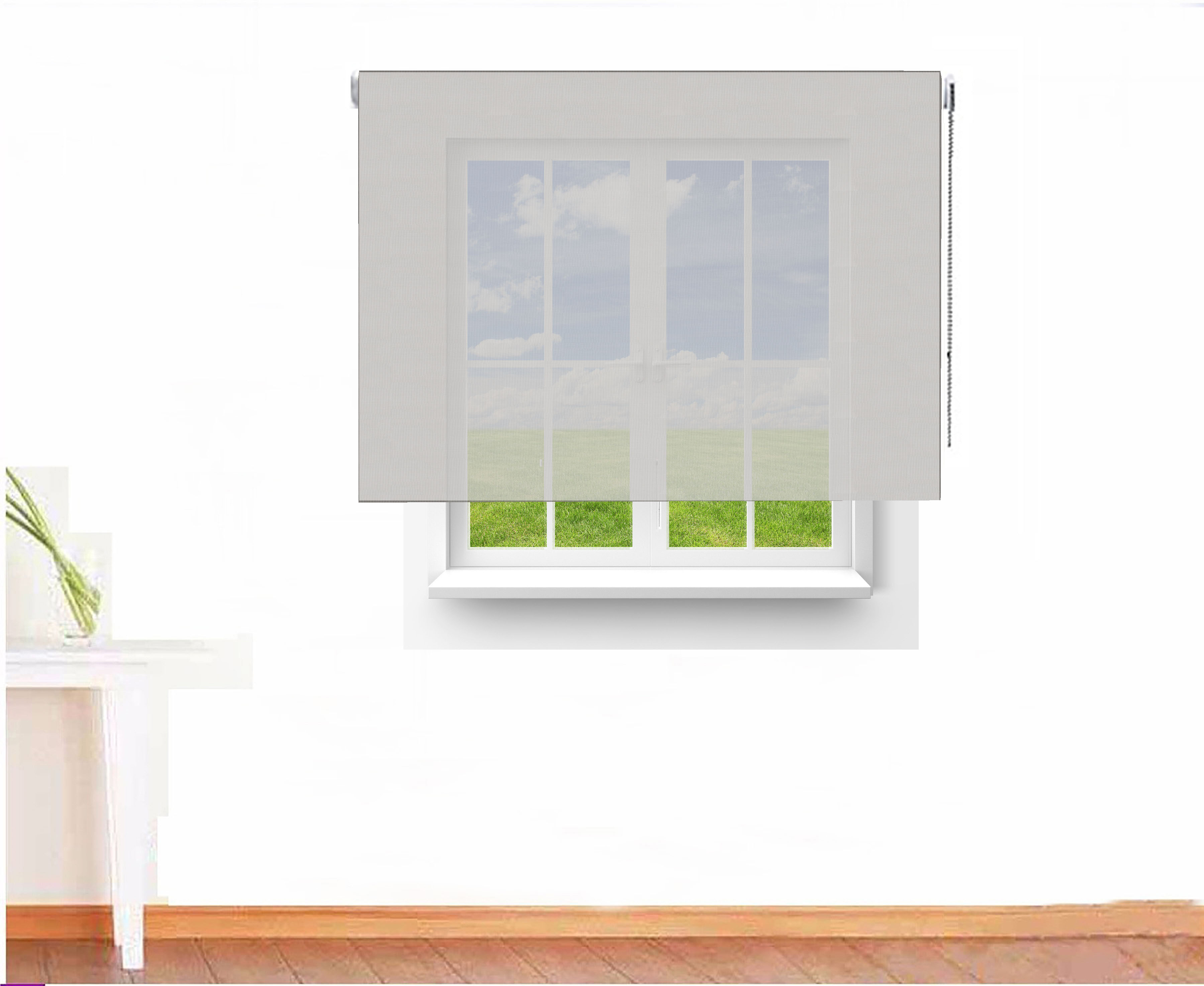 ESTOR ENROLLABLE SCREEN CRYSTAL IGNÍFUGO COLOR PLATA