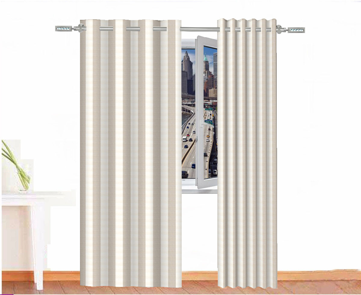 CORTINA DECORATIVA THOR COLOR BEIGE BLANCO