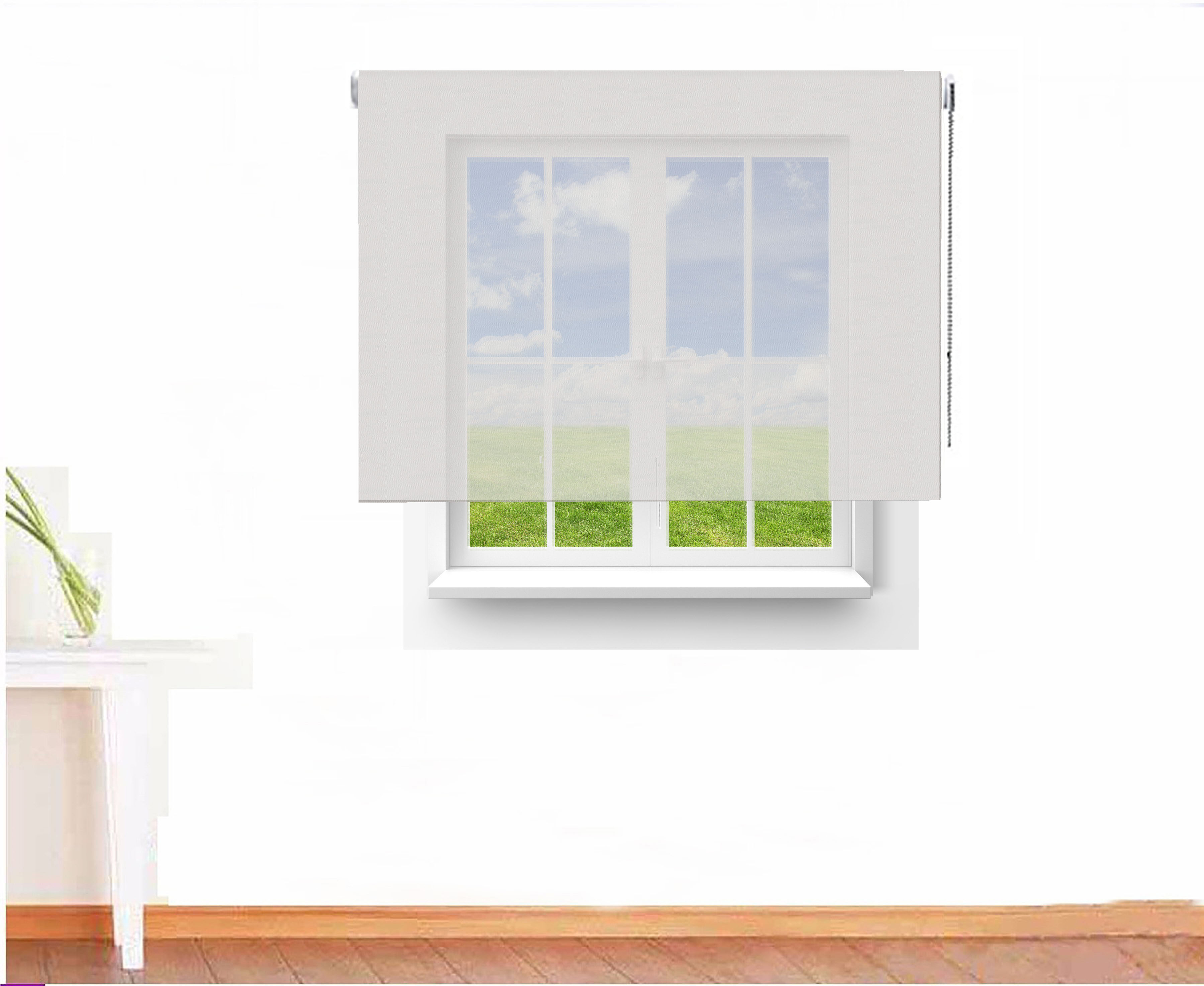 ESTOR ENROLLABLE SCREEN 5000 IGNÍFUGO COLOR BLANCO GRIS PERLA