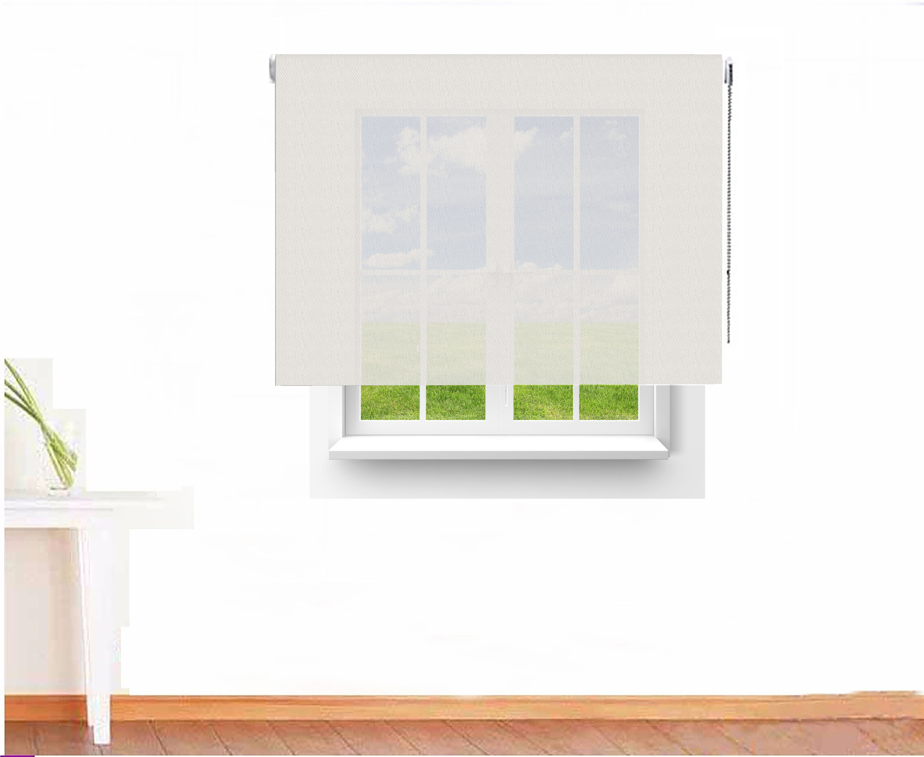 ESTOR ENROLLABLE SCREEN 6000 IGNÍFUGO COLOR BLANCO GRIS PERLA