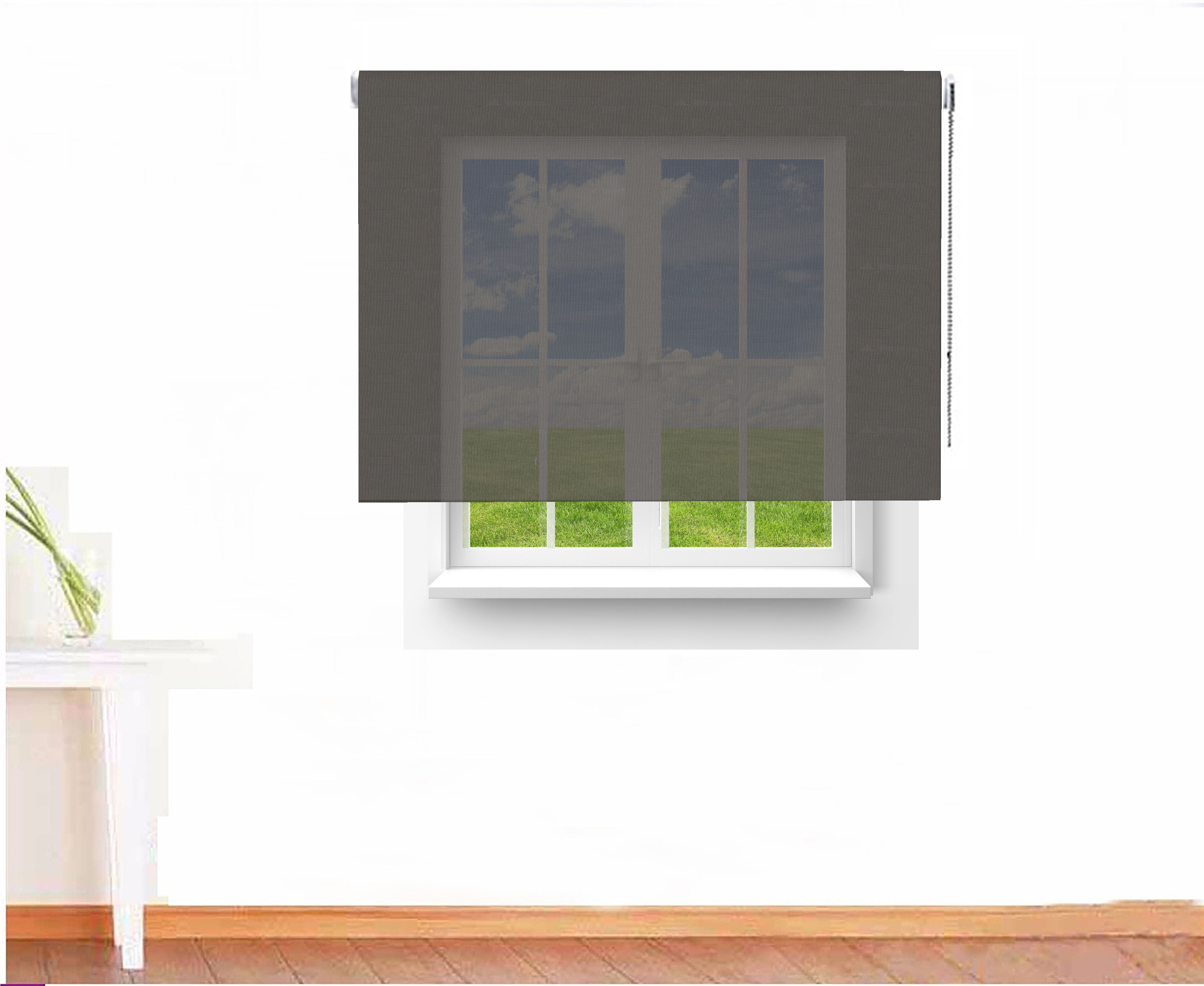 ESTOR ENROLLABLE SCREEN CRYSTAL IGNÍFUGO COLOR GRIS OSCURO