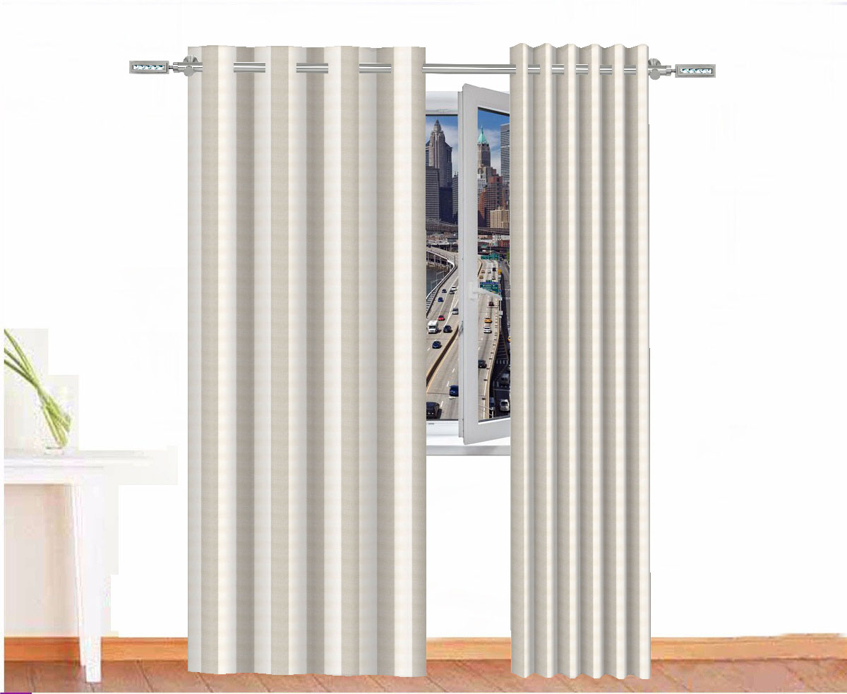 CORTINA DECORATIVA THOR COLOR BLANCO ROTO OCRE CLARO