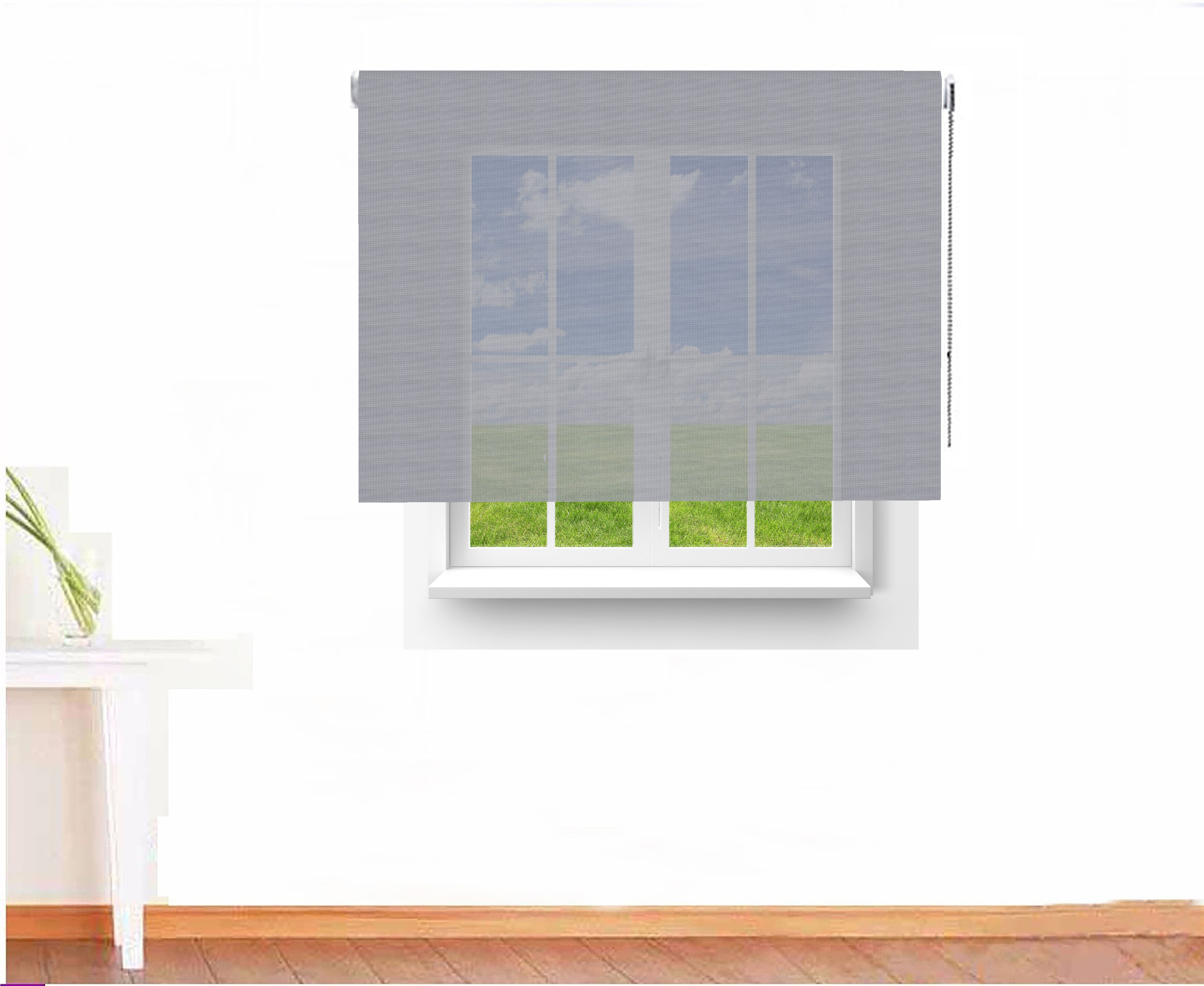 ESTOR ENROLLABLE SCREEN 5000 IGNÍFUGO COLOR BLANCO GRIS OSCURO