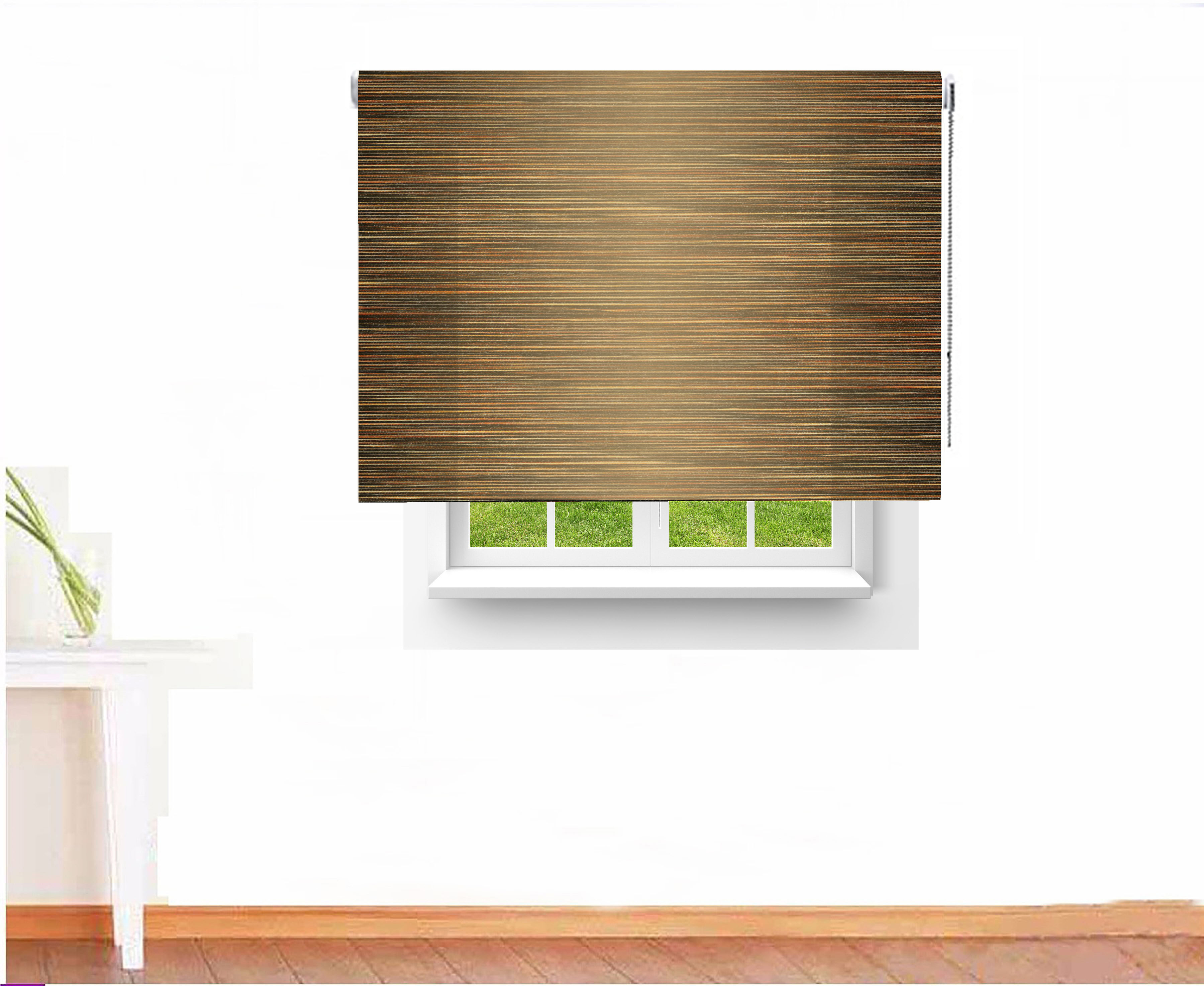 ESTOR ENROLLABLE TRASLÚCIDO WOOD COLOR MADERA OSCURA