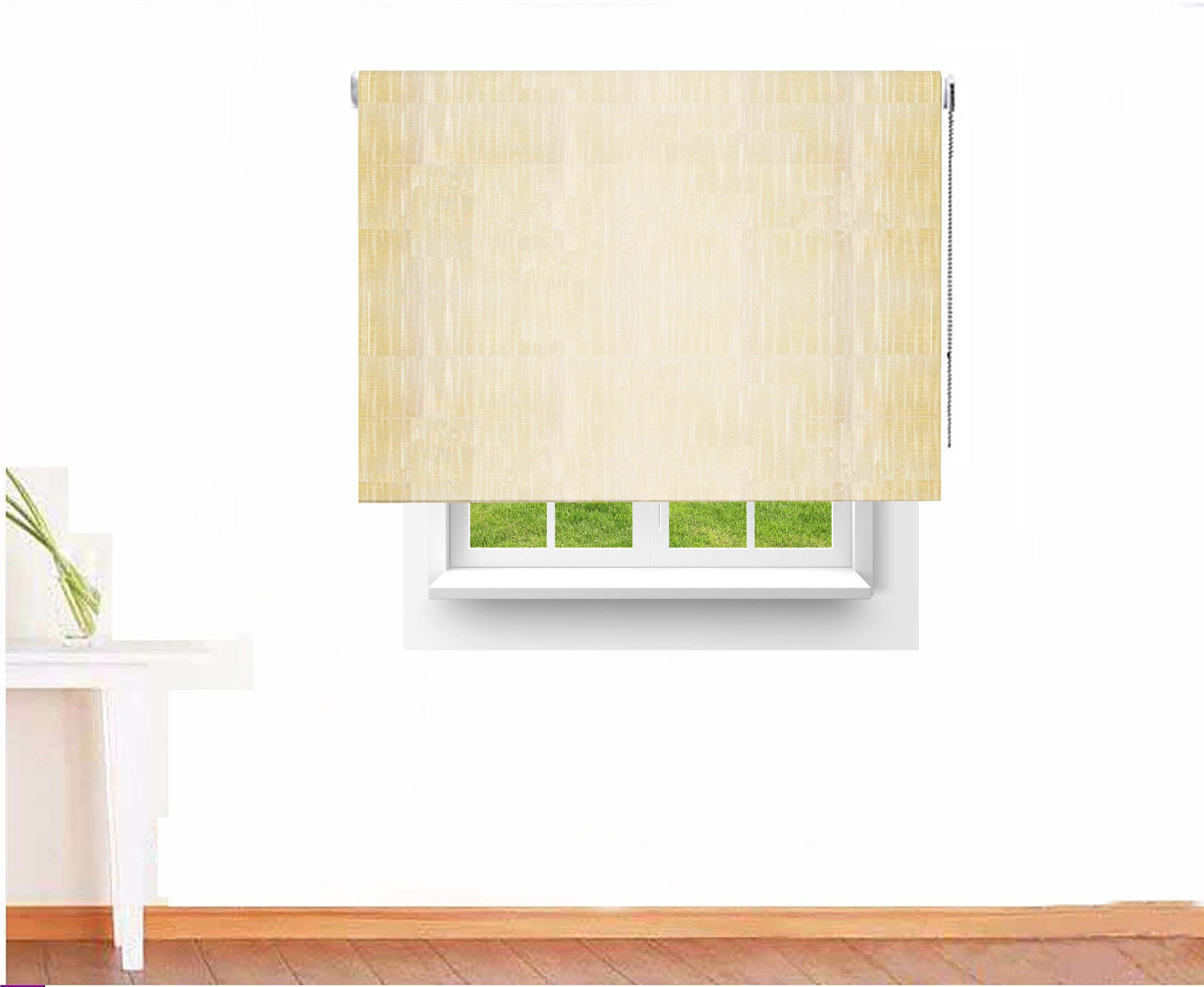 ESTOR ENROLLABLE TRASLÚCIDO SHANTUNG COLOR OCRE