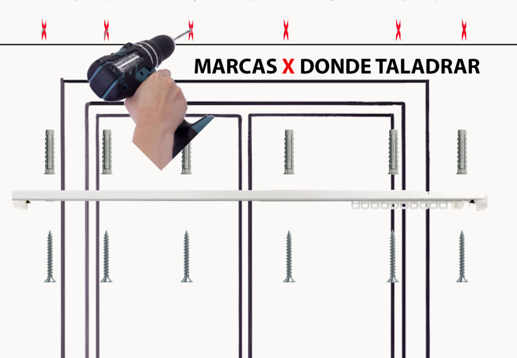 ATORNILLAR RIEL CORTINAS UN CANAL AL TECHO COMO MONTAR RIEL CORTINAS DE UN CANAL