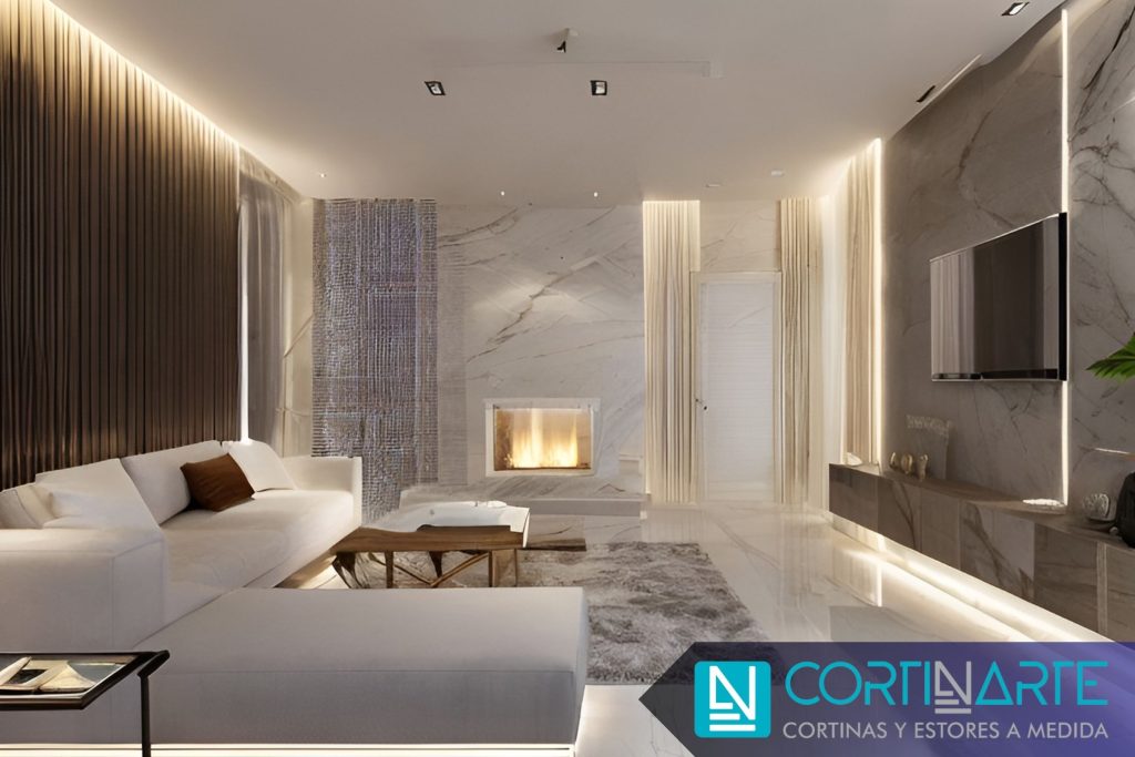 Cortinas en Decoración Contemporánea comedor lujo