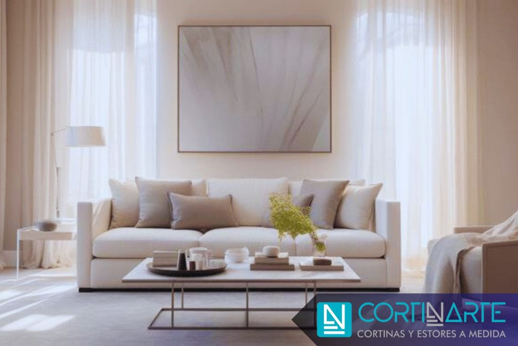 Cortinas en Decoración Contemporánea tonos blancos cortinas visillo
