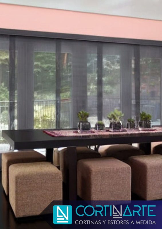 Paneles Japoneses para Interiorismo y Decoración comedor ventanal terraza
