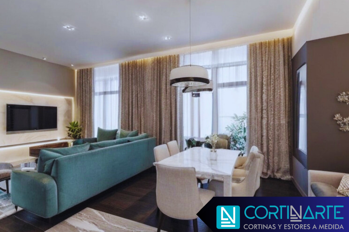 Cortinas de Doble Capa en Interiorismo comedor
