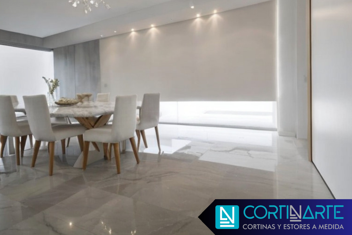 Estores enrollables con diseño contemporáneo comedor