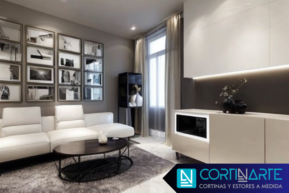 Cortinas con Tejidos Innovadores salón moderno