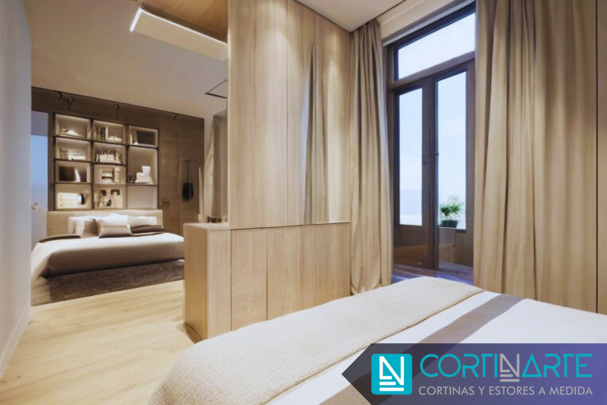 Dormitorio con Cortinas Térmicas para Interiores