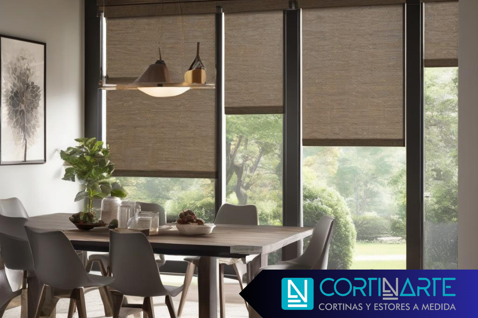 Estores Enrollables Elegantes en Interiorismo Comedor
