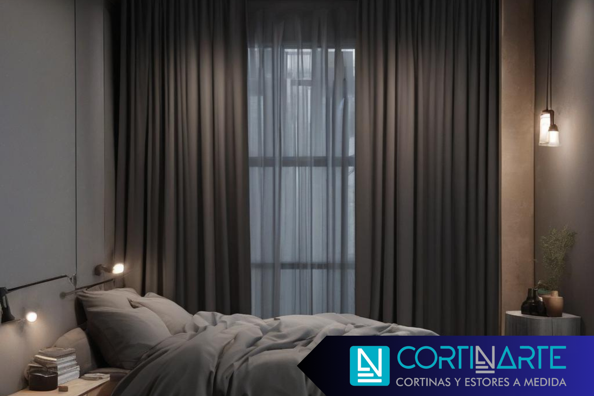 cortinas opacas en interiorismo dormitorio
