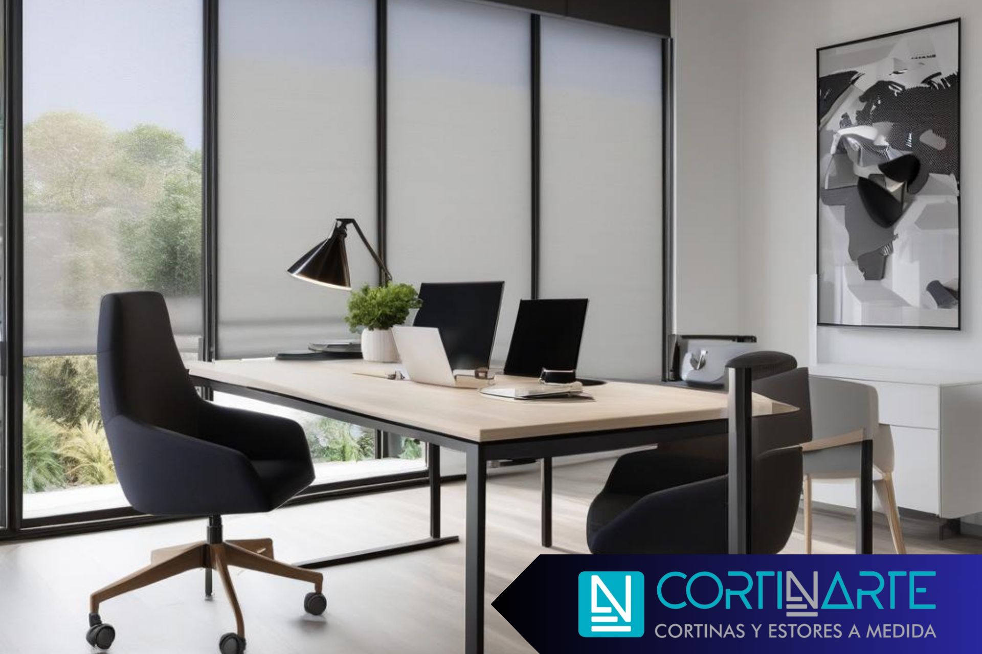 Estores enrollables minimalistas en interiorismo