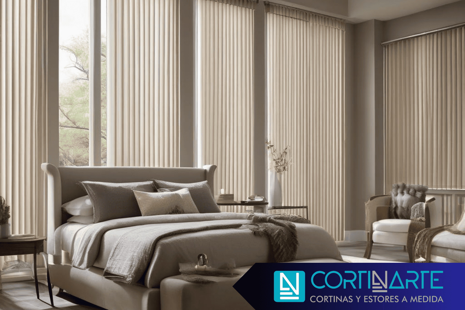 Cortinas verticales en decoración contemporánea