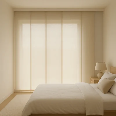Panel japonés económico en dormitorio elegante