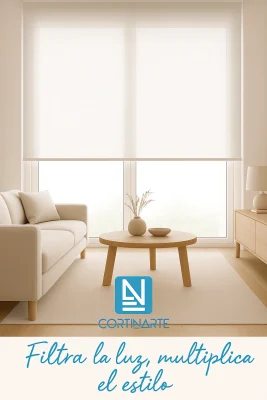 Estores Screen 3300 en salón moderno con luz natural