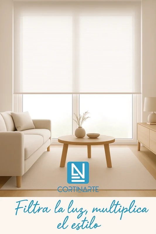 Estores Screen 3300 en salón moderno con luz natural