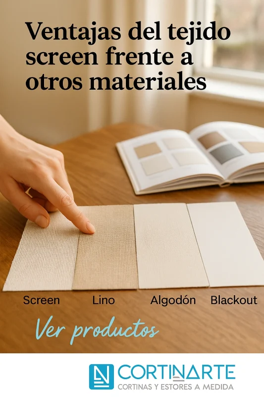 Comparativa de tejido screen frente a lino, algodón y blackout