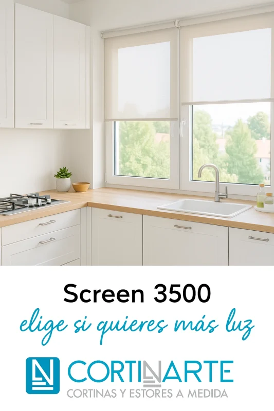 Cocina moderna con estores screen 3500