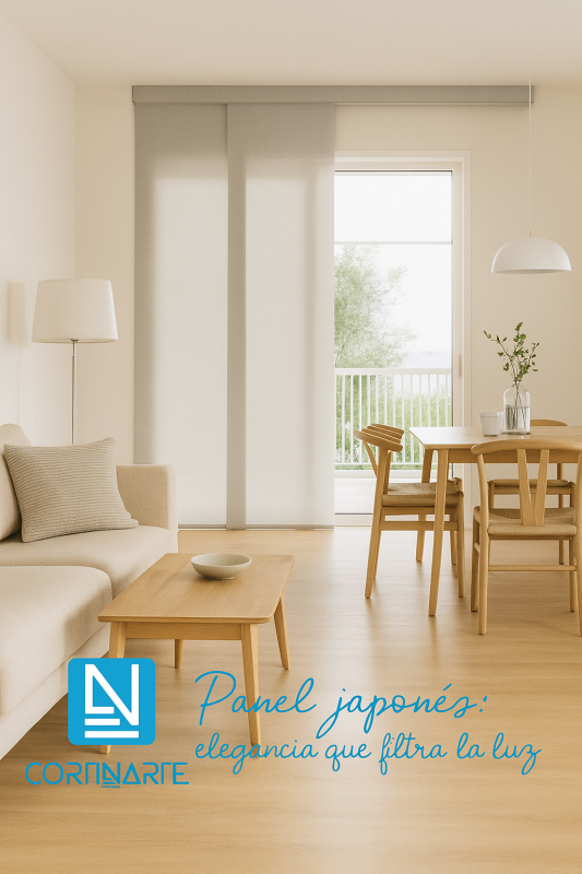 Comedor con puertas acristaladas y panel japonés screen en gris claro