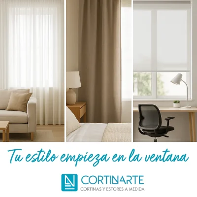 Comparativa visual de cortinas visillo, lino y screen