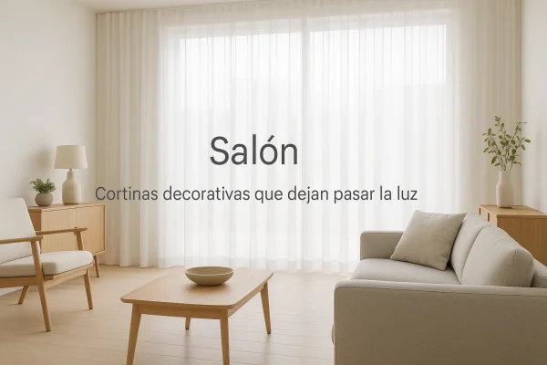 Cortinas visillo en salón moderno y luminoso.