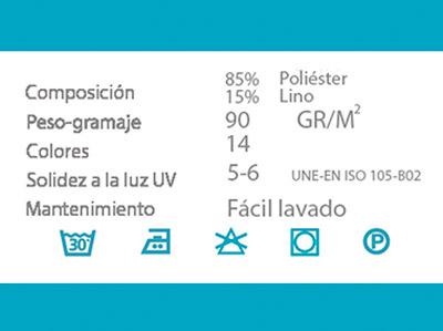 Datos técnicos panel japonés visillo ANUBIS