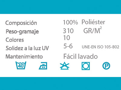 Datos técnicos cortina decorativa POSEIDON