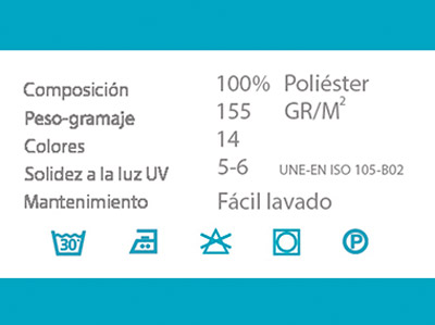 Datos técnicos cortina decorativa visillo MARTE