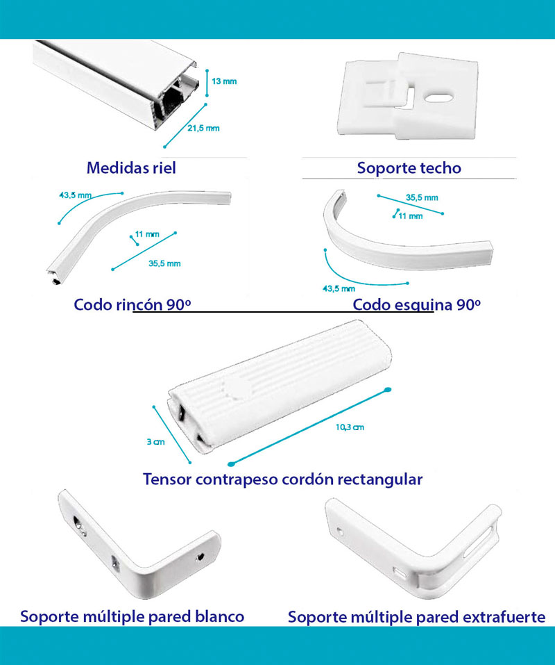 Soportes Mecanismo Riel Cordon