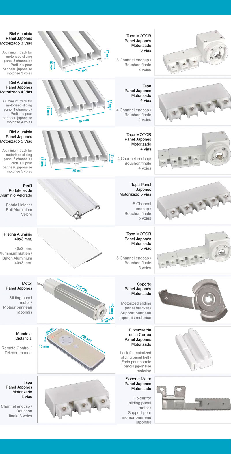 Accesorios Riel Panel Japonés Motor