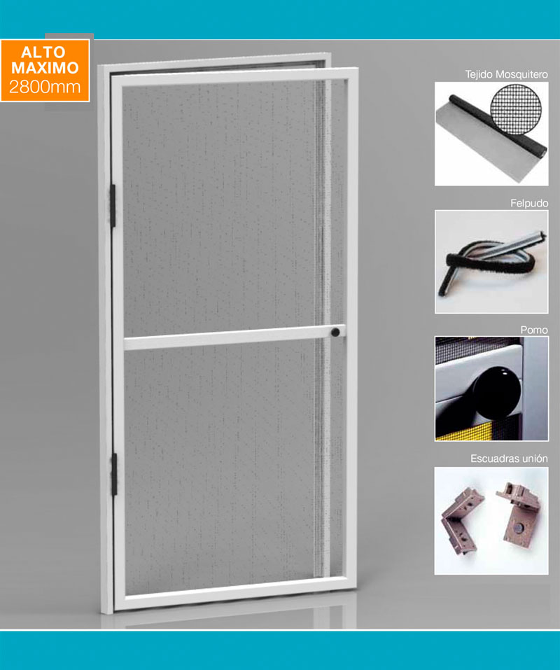 Detalles técnicos Mosquitera puerta abatible
